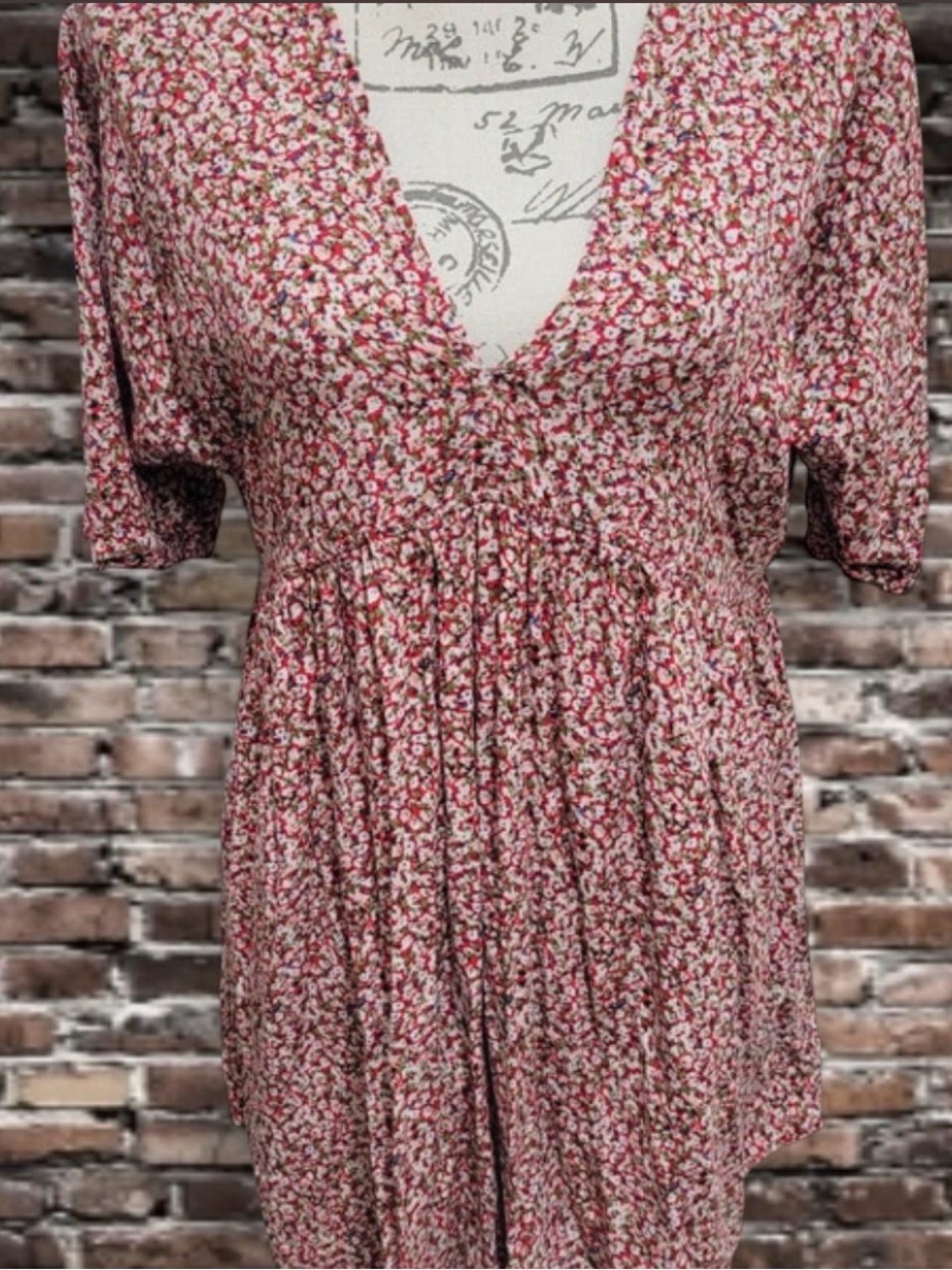 NATURAL LIFE Pink Multi Floral V-Neck Empire Dress